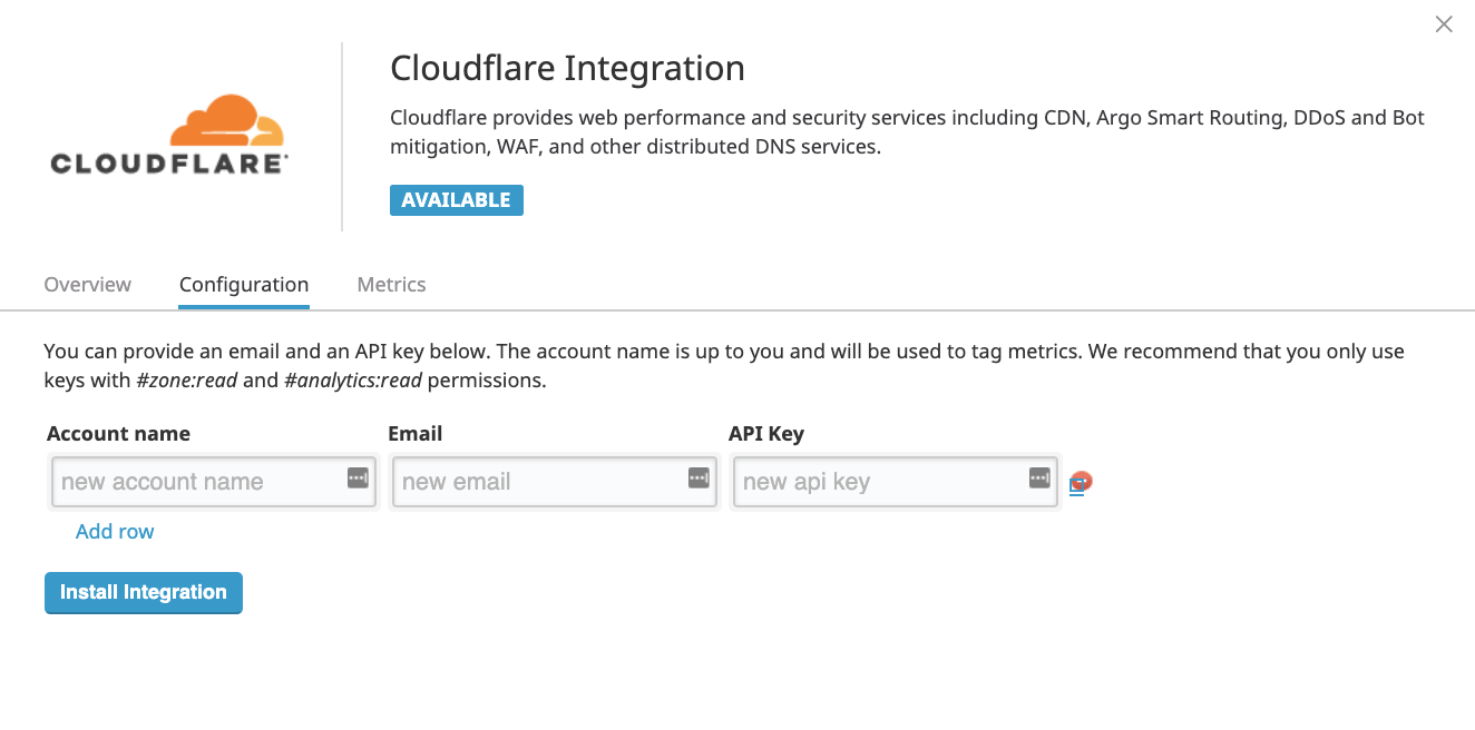 Configuring and installing the Datadog integration